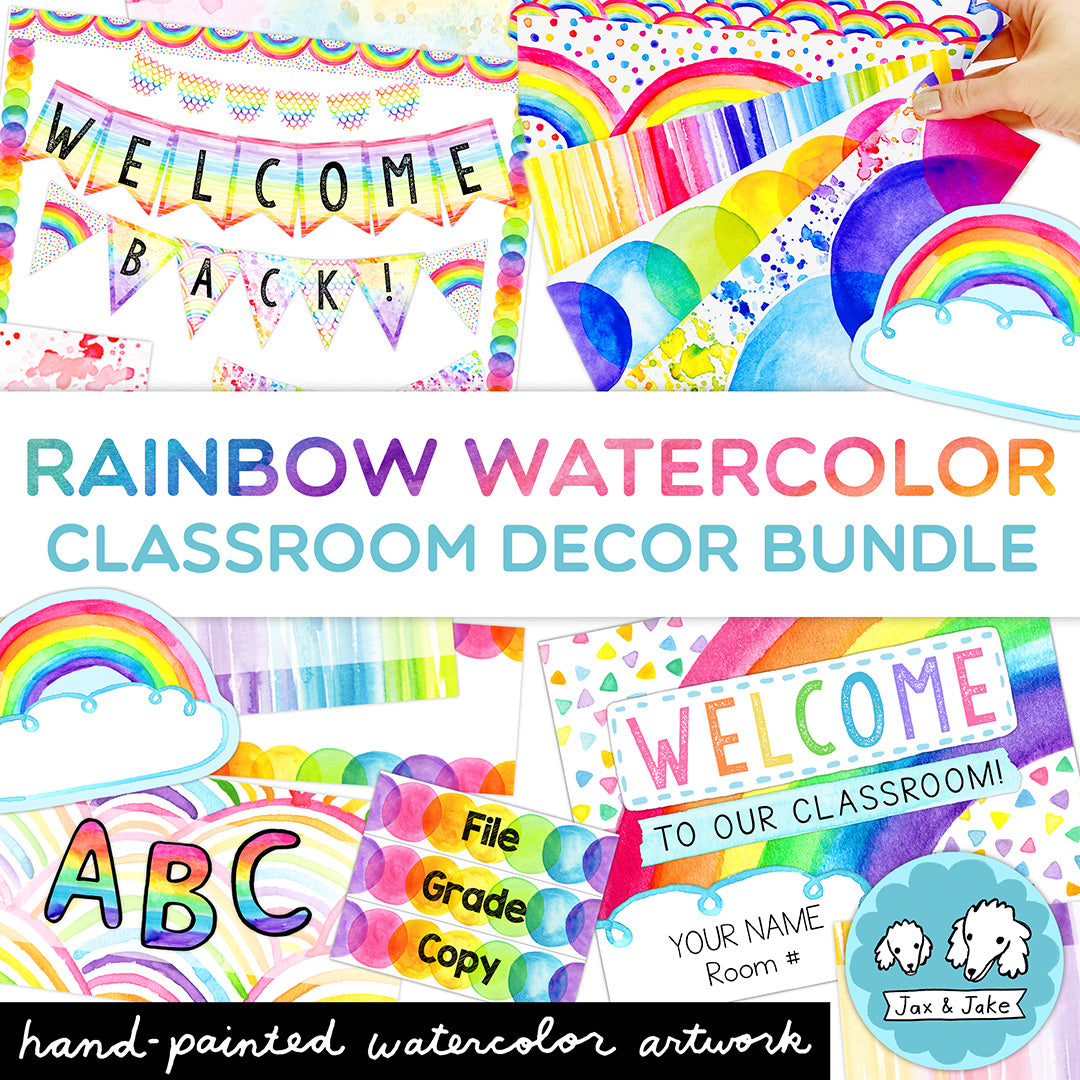 Rainbow Watercolor Classroom Decor Ideas