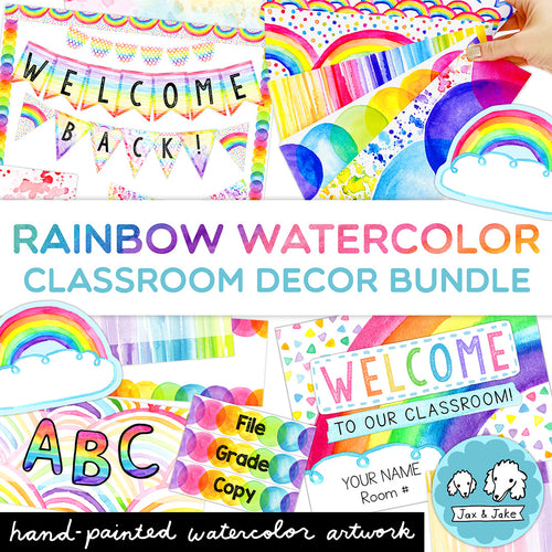 Watercolor Rainbow Classroom Decor Ideas